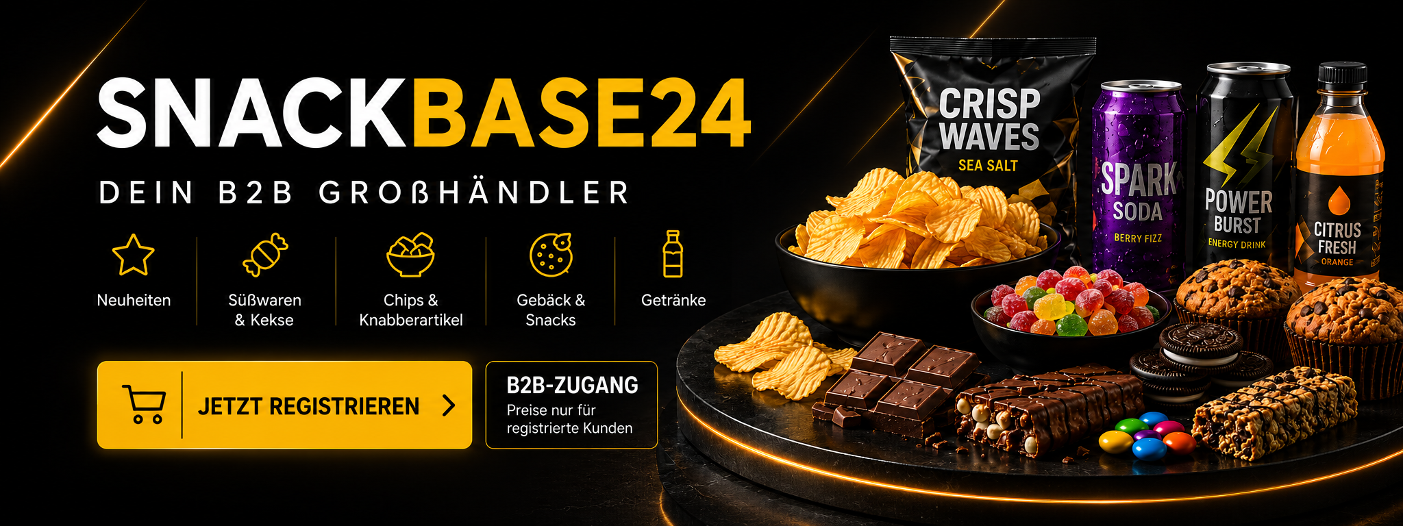 SnackBase24 B2B-Großhandel für Snacks, Süßwaren und Getränke