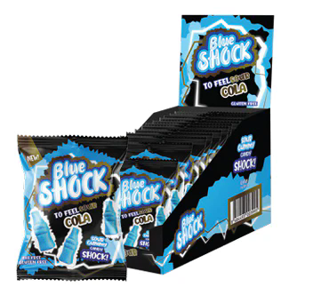 Halal Blue Shock Sour Cola 80g – VE = 12 STK