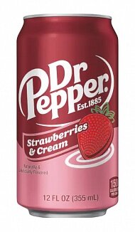 Dr Pepper Strawberries & Cream USA 355ml – VE = 12 STK