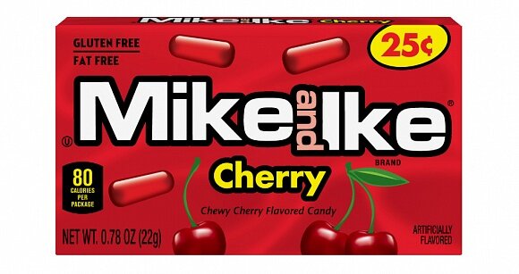 Mike and Ike Cherry Mini Box 22g – VE = 24 STK