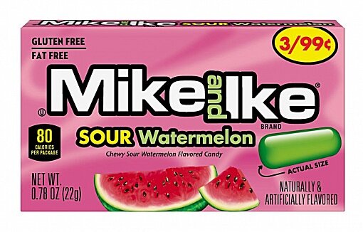 Mike and Ike Sour Watermelon Mini Box 22g – VE = 24 STK